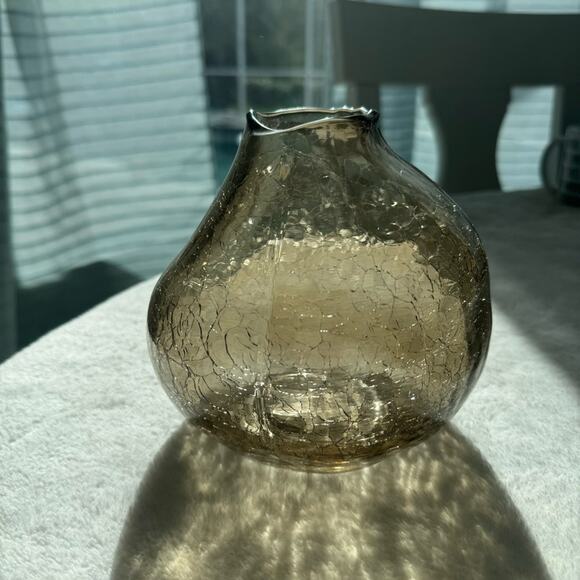 Anthropologie cracked glass abstract avant-garde vase - Picture 6 of 8